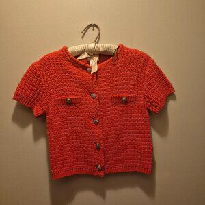 Red cropped sweater